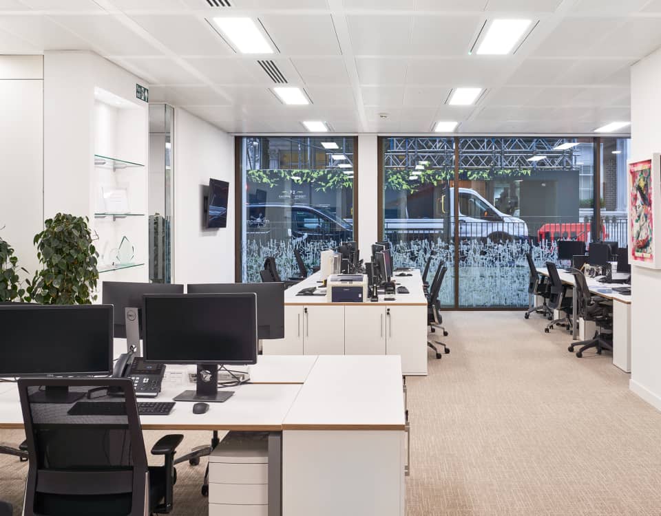 Coronation open plan London workspace design and build by Cleo